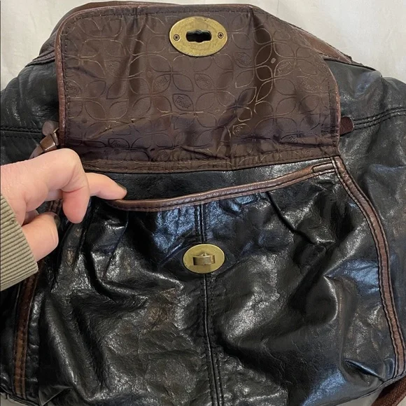 Fossil |Heritage |"Long Live Vintage"|Two-Tone | Leather |Crossbody/Shoulder Bag - Picture 9 of 16